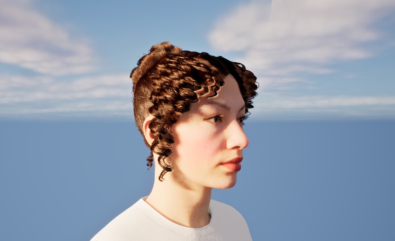 Hair design work in progress by Chloe Kethero-BA Games Art student at UCA